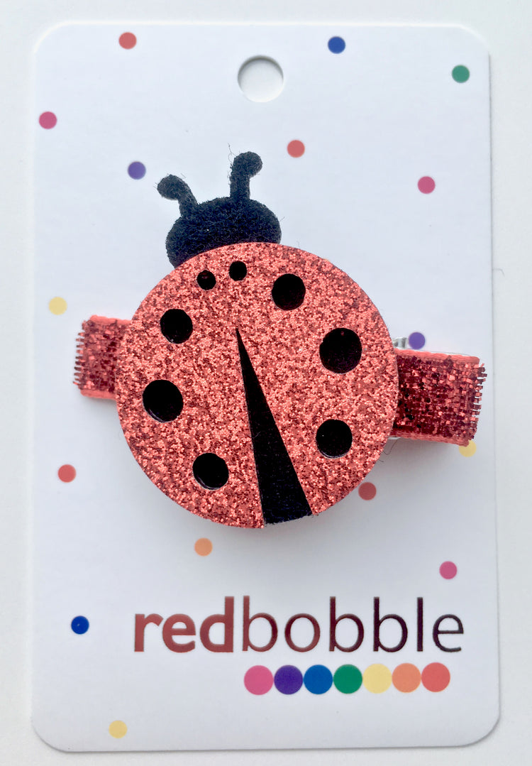 Glitter Lady Bug Hair Clip