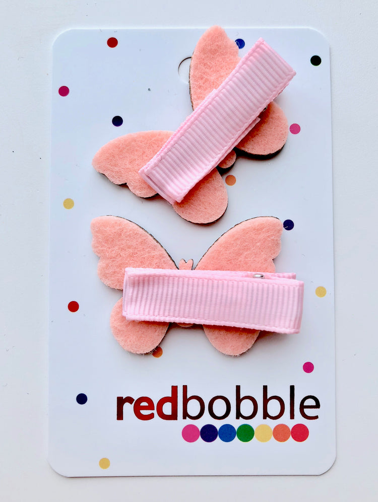 Glitter Butterfly Hair Clips (2pk)