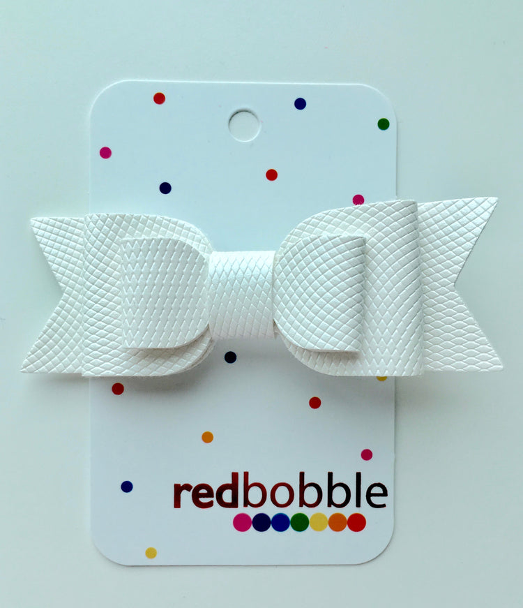 White Triple Layer Bow Hair Clip