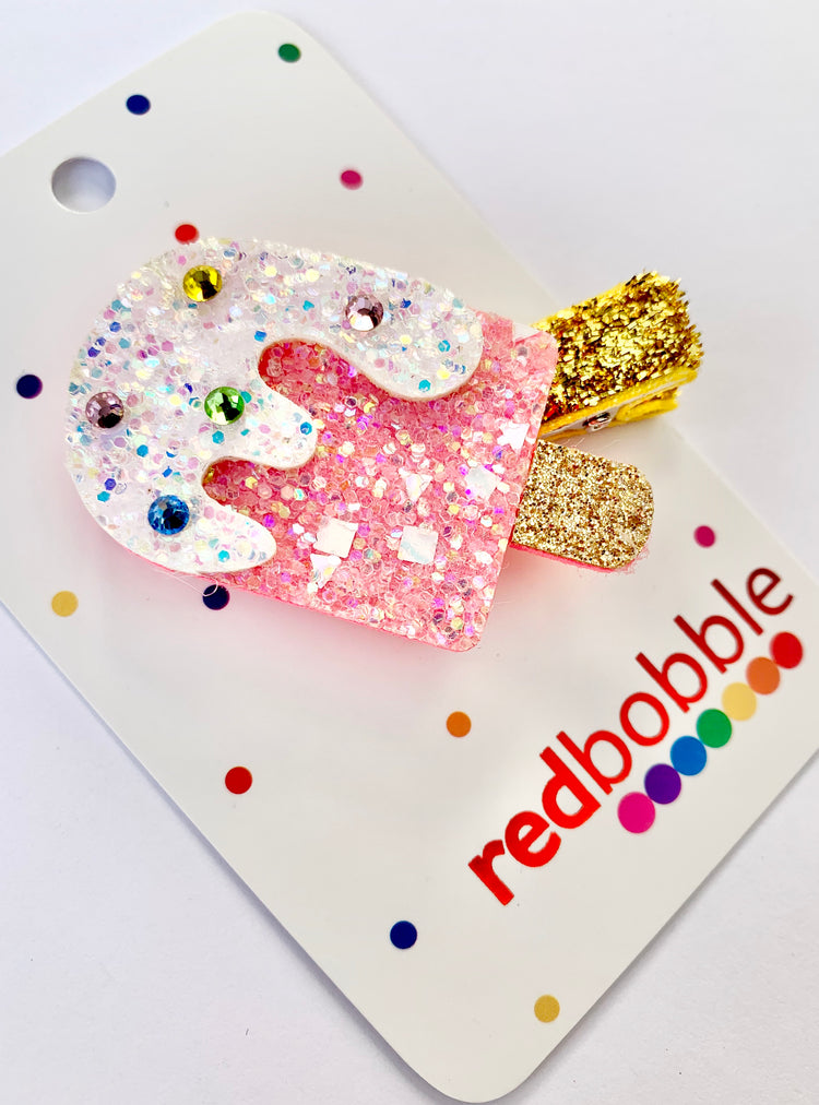 Glitter Icy Pole Hair Clips