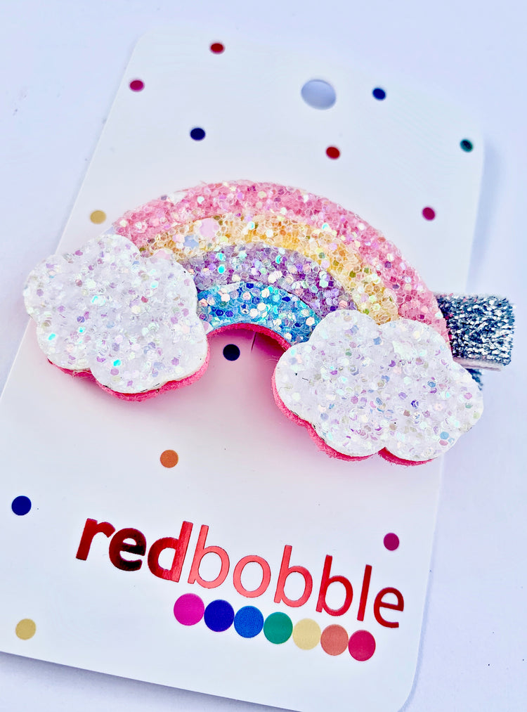 Glitter Pastel Rainbow Hair Clip