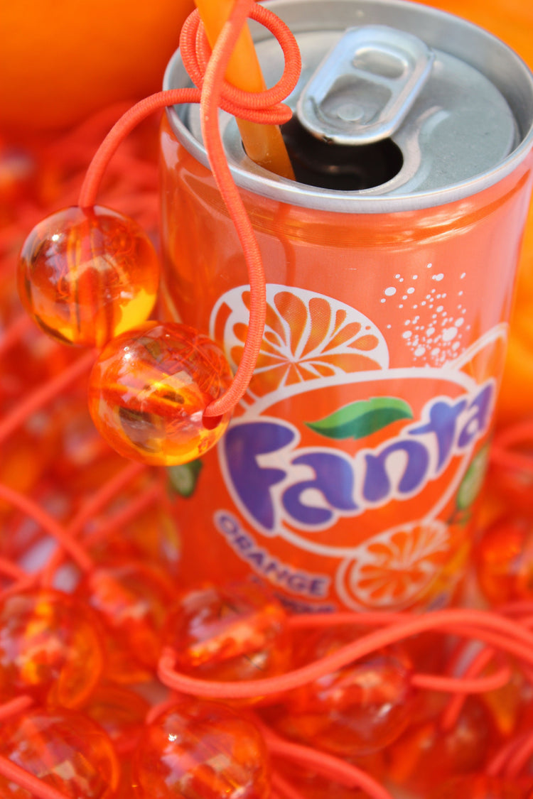 Original Orange Fanta Grin Bobble Hair Ties